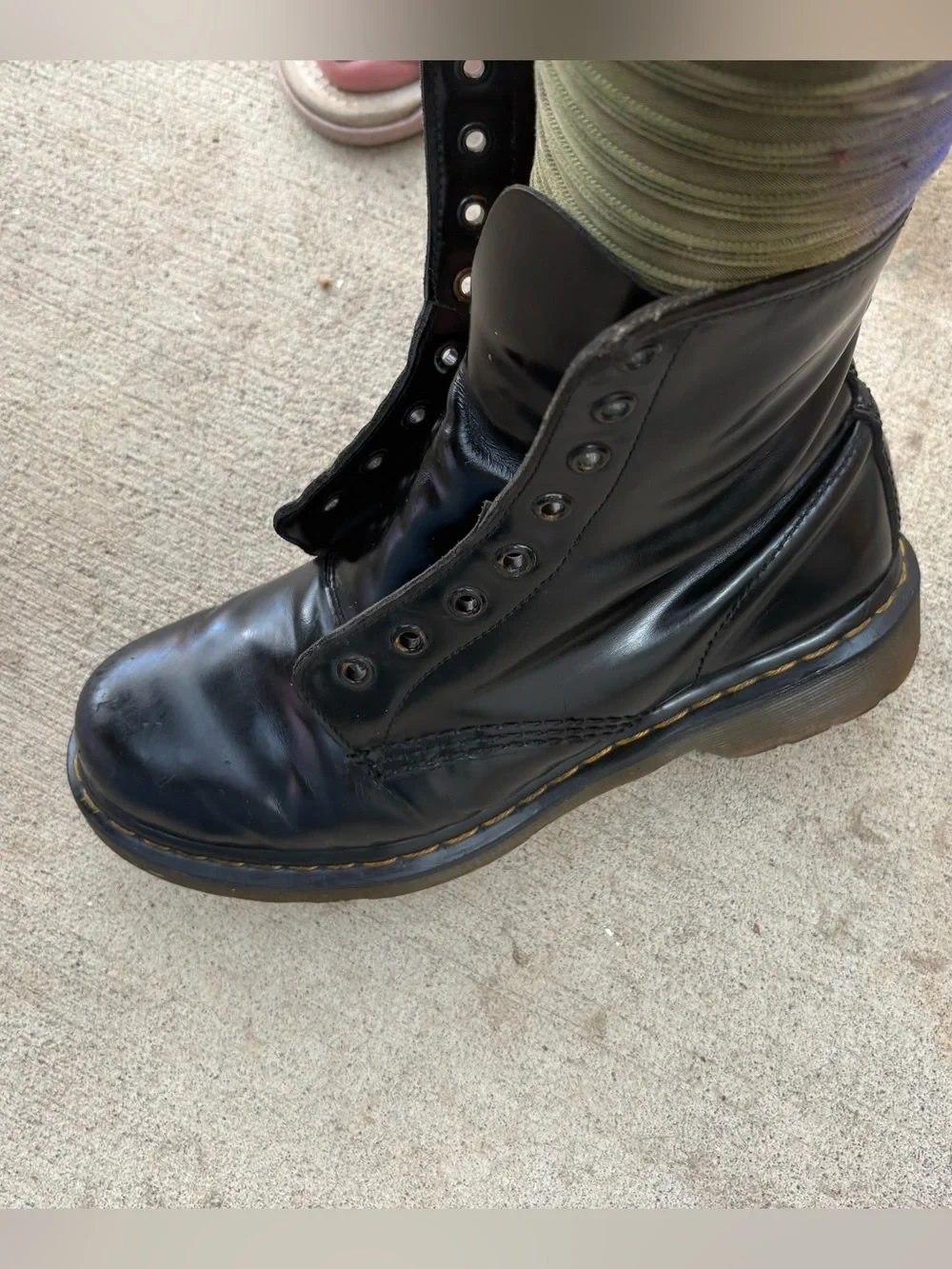 Dr. Martens Black Leather Lace-Up Combat Boots